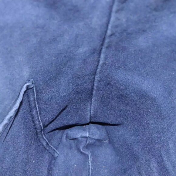 HERMES Fourre Tout Cabas Tote Bag Canvas Navy Khaki Auth ti2566 - Picture 11 of 15